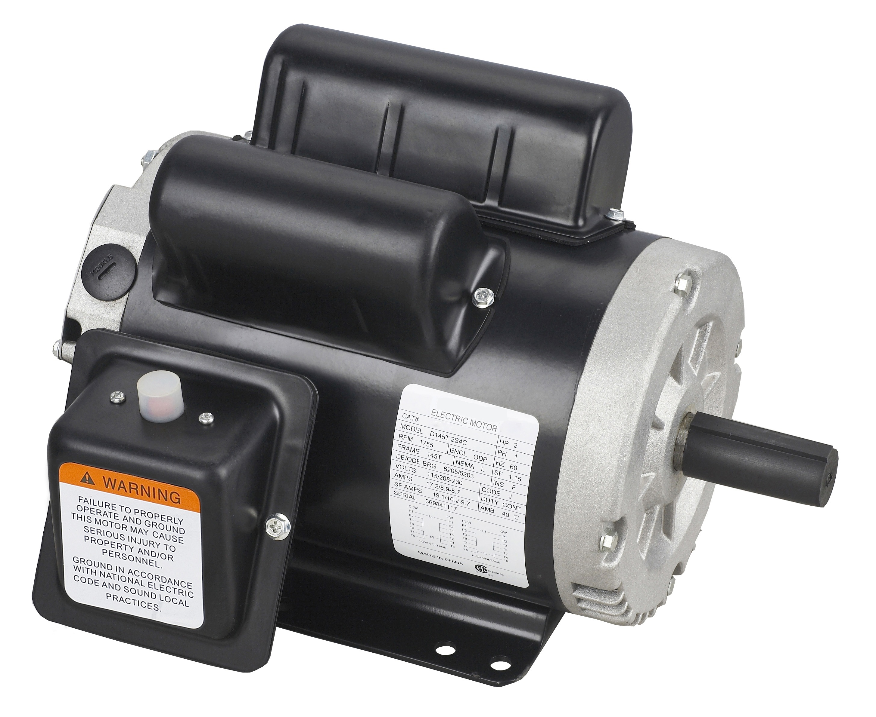 Dripproof / Totally Enclosed Single-Phase Air-Compressor NEMA Motor