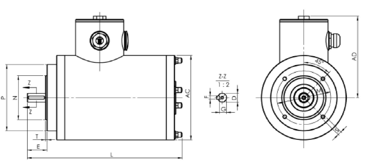 Size 63 to 90-B14 NEMA Motor