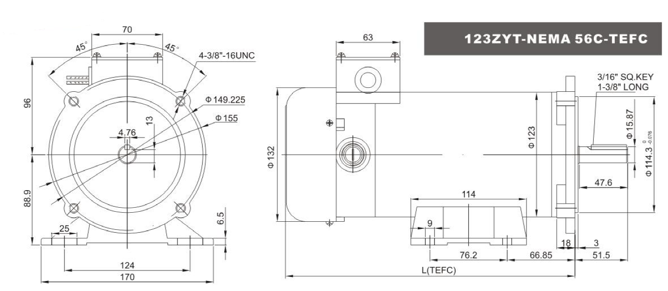 123ZYT Series NEMA Motor