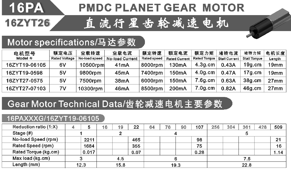 行星减速16-1系列