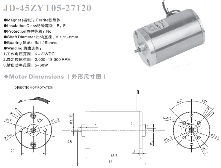 45 Series Brush Motor