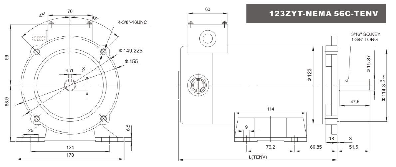 123ZYT Series NEMA Motor